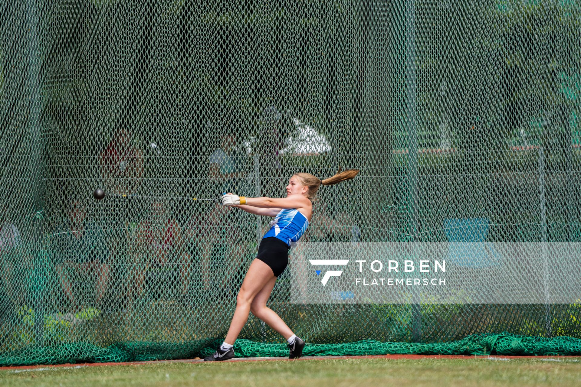 Heike Schwitters (Fortuna Wirdum) beim Hammerwurf am 03.07.2022 waehrend den NLV+BLV Leichtathletik-Landesmeisterschaften im Jahnstadion in Goettingen (Tag 1)